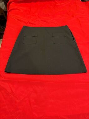 LoftBlack Mini Skirt with Front Flap Pockets